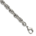 Chisel Stainless Steel Polished and Textured Fancy Rope Bracelet