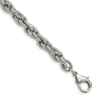 Chisel Stainless Steel Polished and Textured Fancy Rope Bracelet