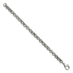 Chisel Stainless Steel Polished and Textured Link Bracelet