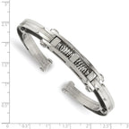Chisel Stainless Steel Brushed and Polished with Black Carbon Fiber Inlay Hinged Bangle