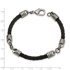 Chisel Stainless Steel Polished Black IP-plated Cable 9 inch Bracelet
