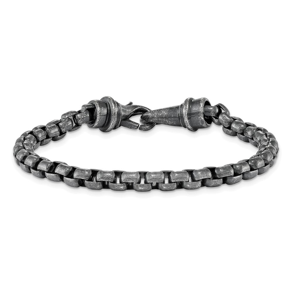 Chisel Stainless Steel Antiqued Box Chain Bracelet