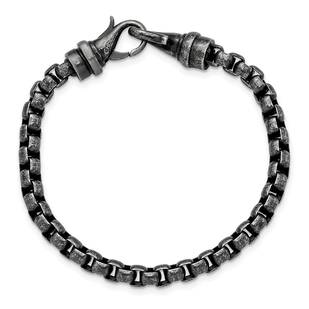 Chisel Stainless Steel Antiqued Box Chain Bracelet
