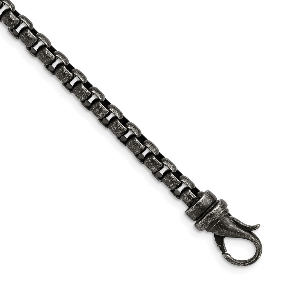 Chisel Stainless Steel Antiqued Box Chain Bracelet