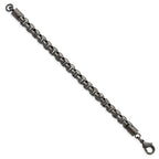 Chisel Stainless Steel Polished Gun Metal IP-plated Box Chain Bracelet