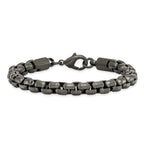 Chisel Stainless Steel Polished Gun Metal IP-plated Box Chain Bracelet