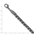 Chisel Stainless Steel Polished Gun Metal IP-plated Box Chain Bracelet