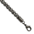 Chisel Stainless Steel Polished Gun Metal IP-plated Box Chain Bracelet