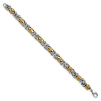 Chisel Stainless Steel Polished Yellow IP-plated Byzantine Bracelet