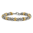 Chisel Stainless Steel Polished Yellow IP-plated Byzantine Bracelet