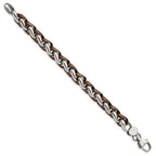 Chisel Stainless Steel Polished Brown IP-plated Bracelet