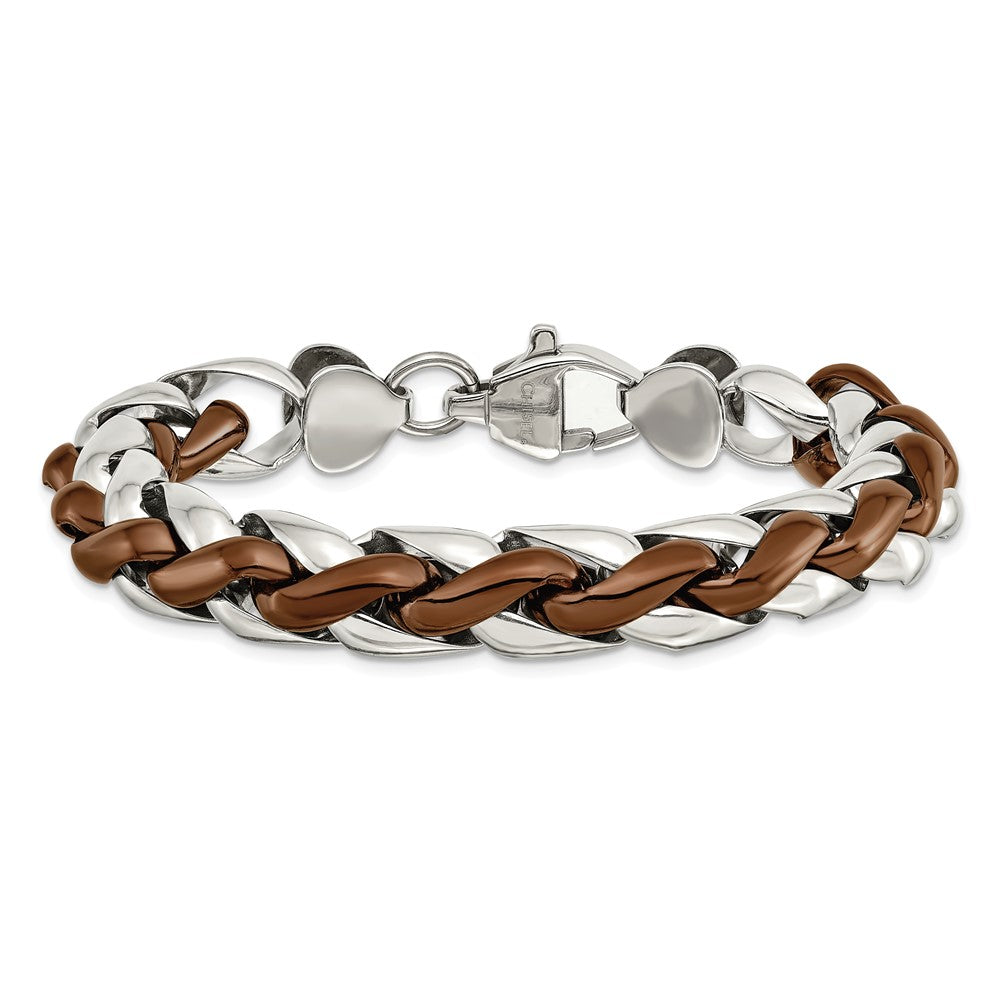 Chisel Stainless Steel Polished Brown IP-plated Bracelet