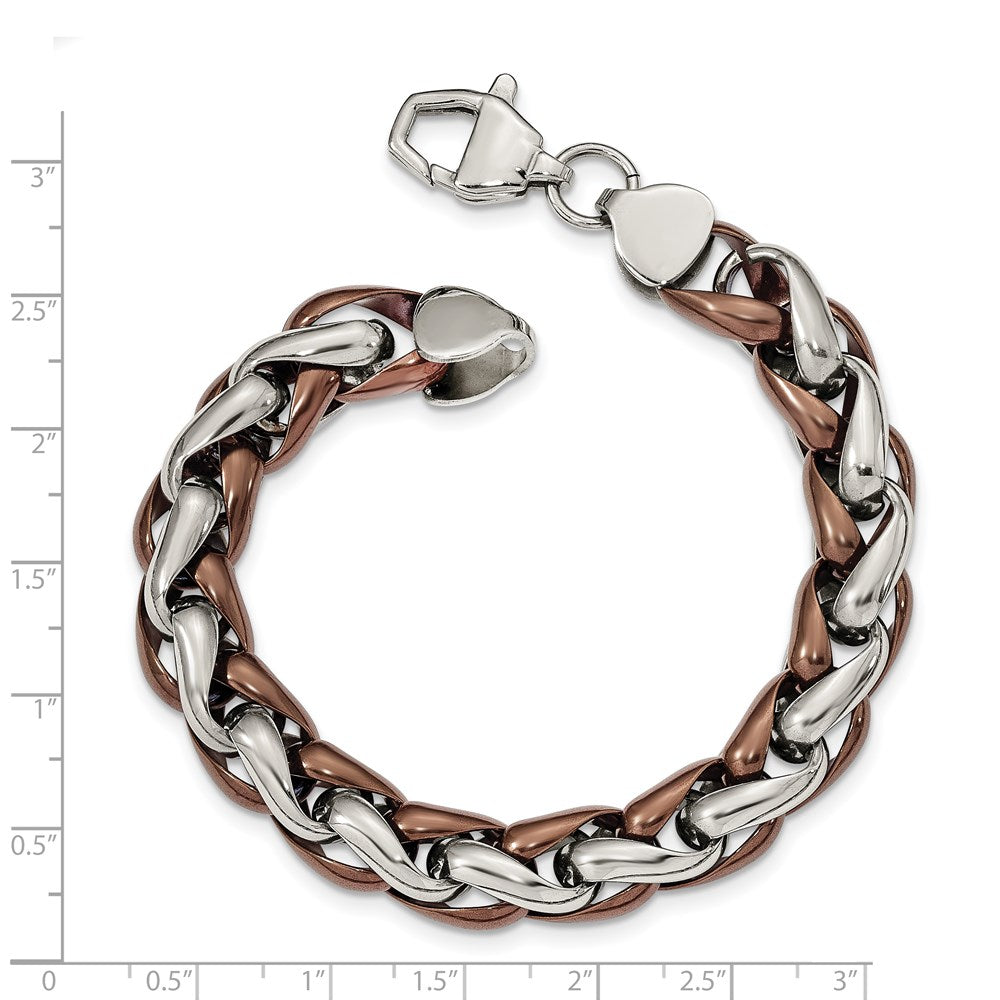 Chisel Stainless Steel Polished Brown IP-plated Bracelet
