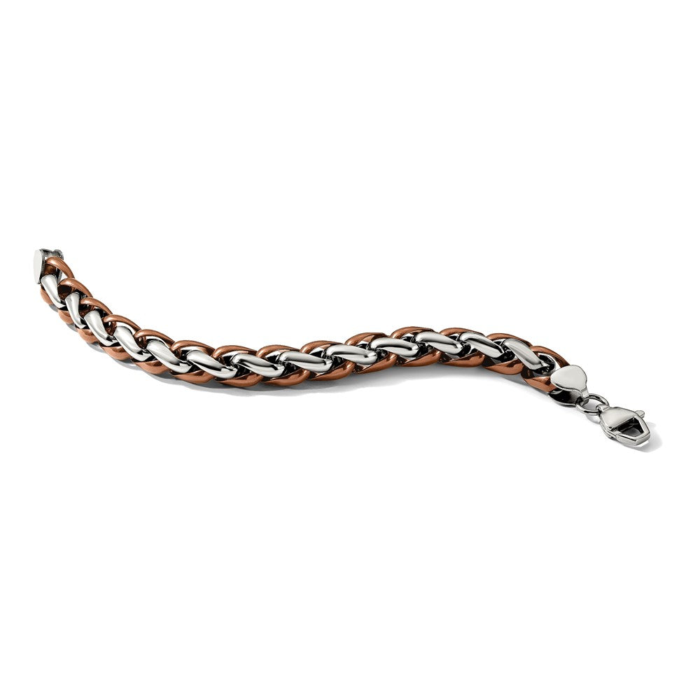Chisel Stainless Steel Polished Brown IP-plated Bracelet