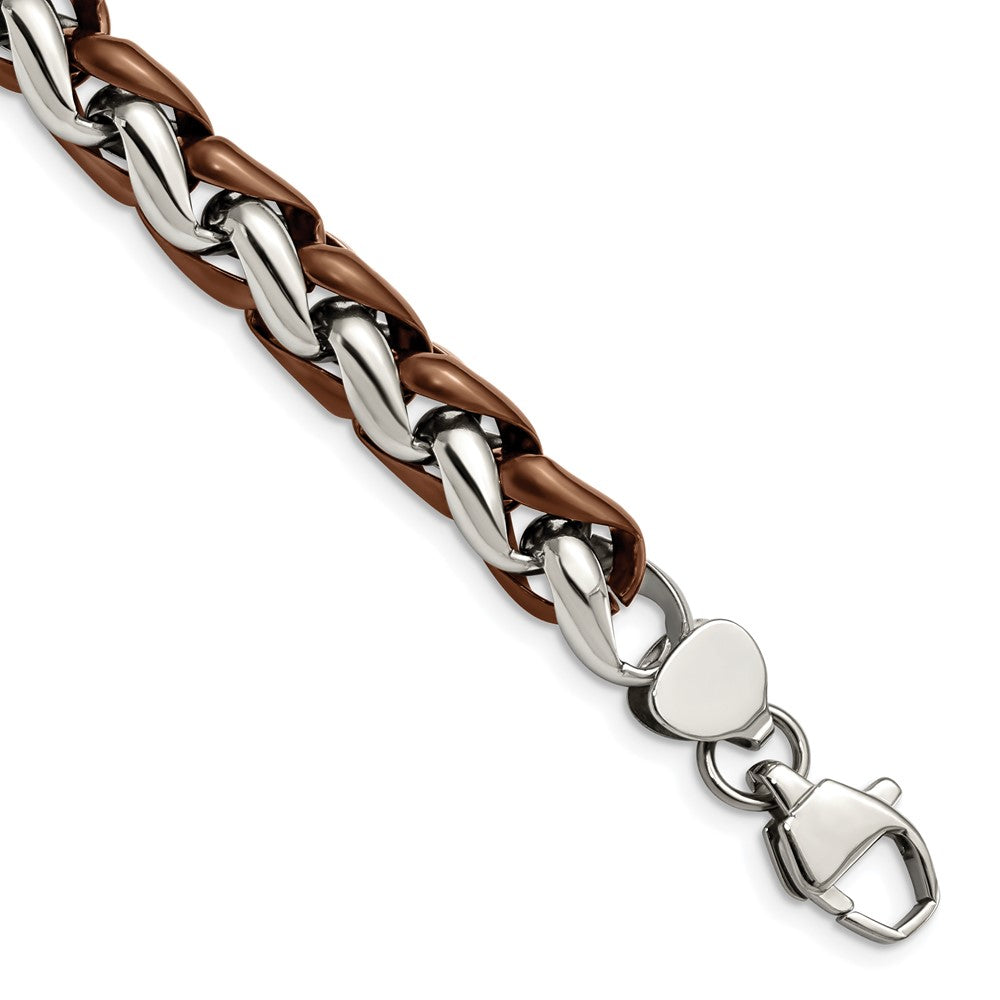Chisel Stainless Steel Polished Brown IP-plated Bracelet