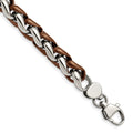 Chisel Stainless Steel Polished Brown IP-plated Bracelet