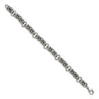 Chisel Stainless Steel Brushed and Polished Fancy Byzantine Bracelet