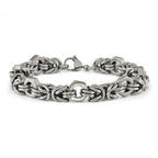 Chisel Stainless Steel Brushed and Polished Fancy Byzantine Bracelet