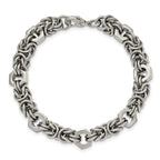 Chisel Stainless Steel Brushed and Polished Fancy Byzantine Bracelet