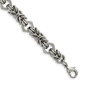 Chisel Stainless Steel Brushed and Polished Fancy Byzantine Bracelet