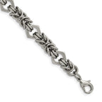 Chisel Stainless Steel Brushed and Polished Fancy Byzantine Bracelet