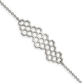 Stainless Steel Polished Honeycomb 7in w/1in ext. Bracelet