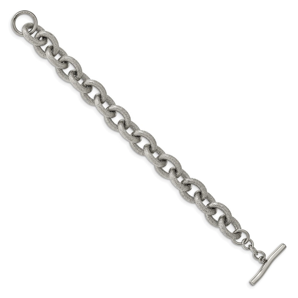 Chisel Stainless Steel Polished and Textured Bracelet