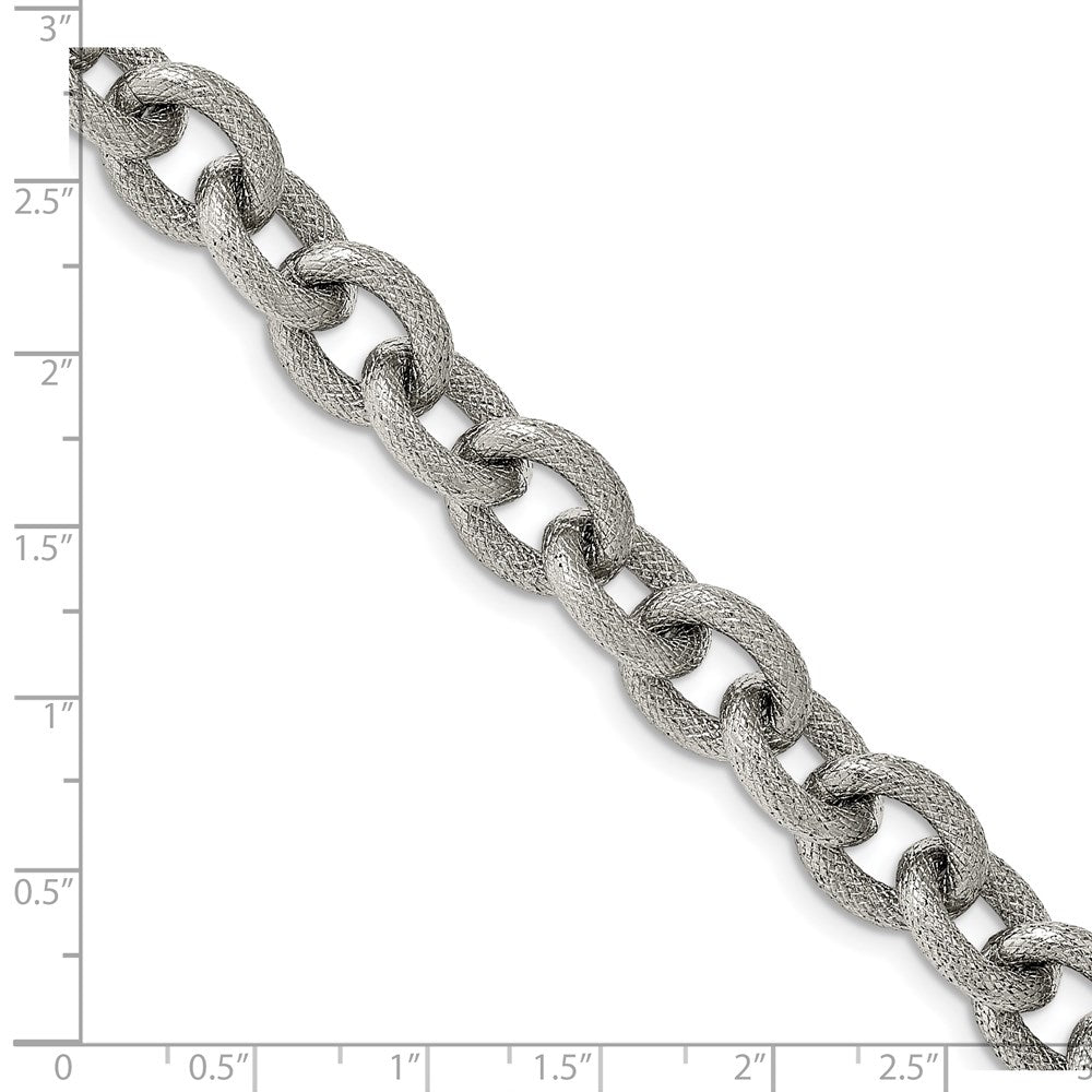 Chisel Stainless Steel Polished and Textured Bracelet