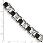 Chisel Stainless Steel Polished Black IP-plated 8 inch Fancy Link Bracelet