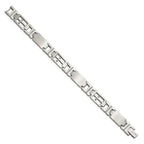 Chisel Stainless Steel Brushed and Polished Cross 8.5 inch Link Bracelet