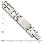 Chisel Stainless Steel Brushed and Polished Cross 8.5 inch Link Bracelet