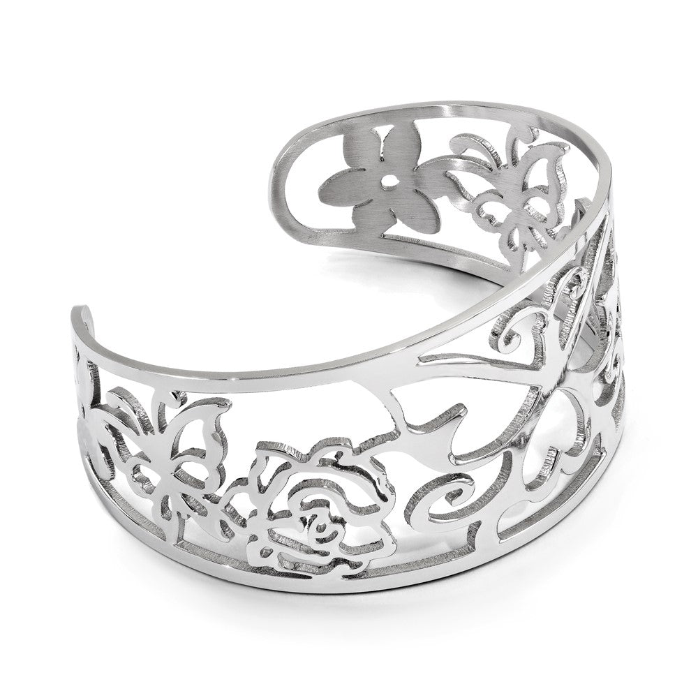 Chisel Stainless Steel Polished Fancy Cuff Bracelet