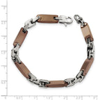 Chisel Stainless Steel Polished Brown IP-plated 8.25 inch Bracelet