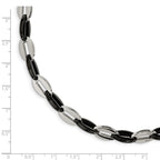 Chisel Stainless Steel Polished Black IP-plated Oval Link Bracelet