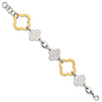 Chisel Stainless Steel Yellow IP-plated Polished & Textured Fancy Link Bracelet