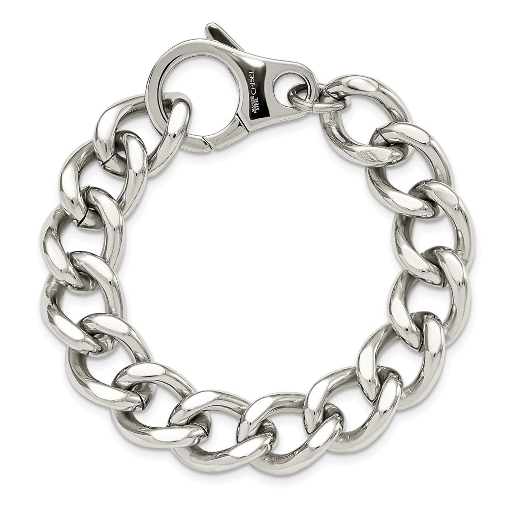 Chisel Stainless Steel Polished Large Curb Link Bracelet