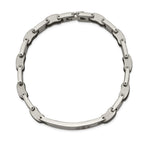 Chisel Stainless Steel Polished with Red Enamel and Black Rubber Medical ID 8 inch Link Bracelet