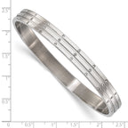 Stainless Steel Polished CZ Bangle