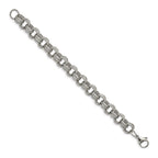 Chisel Stainless Steel Polished and Textured Multi Link Bracelet