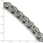 Chisel Stainless Steel Polished and Textured Multi Link Bracelet