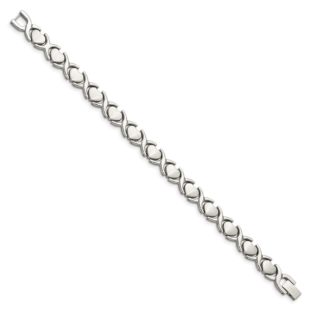 Chisel Stainless Steel Brushed and Polished Stampato Bracelet