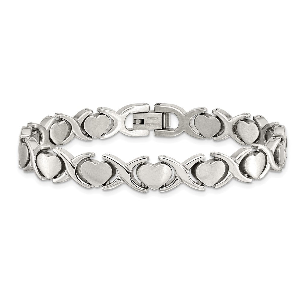 Chisel Stainless Steel Brushed and Polished Stampato Bracelet
