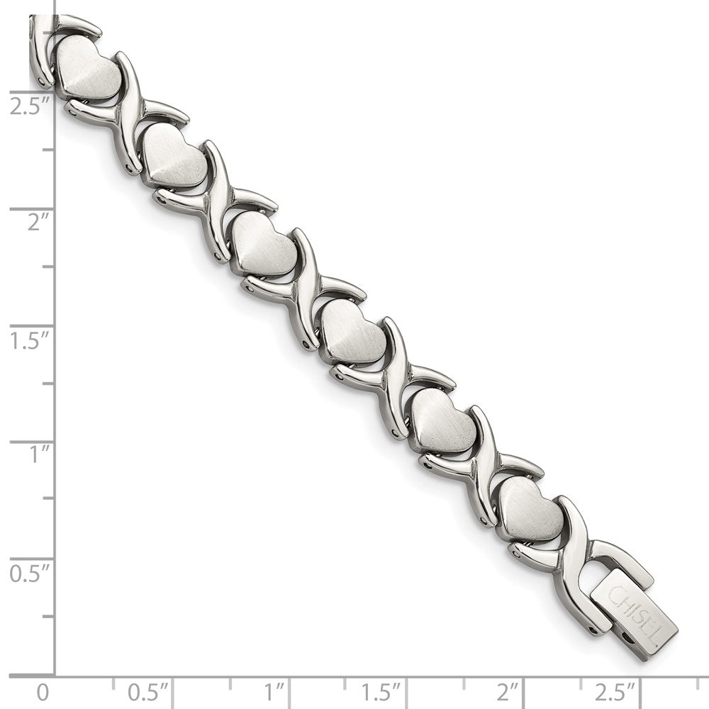 Chisel Stainless Steel Brushed and Polished Stampato Bracelet