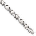 Chisel Stainless Steel Brushed and Polished Stampato Bracelet