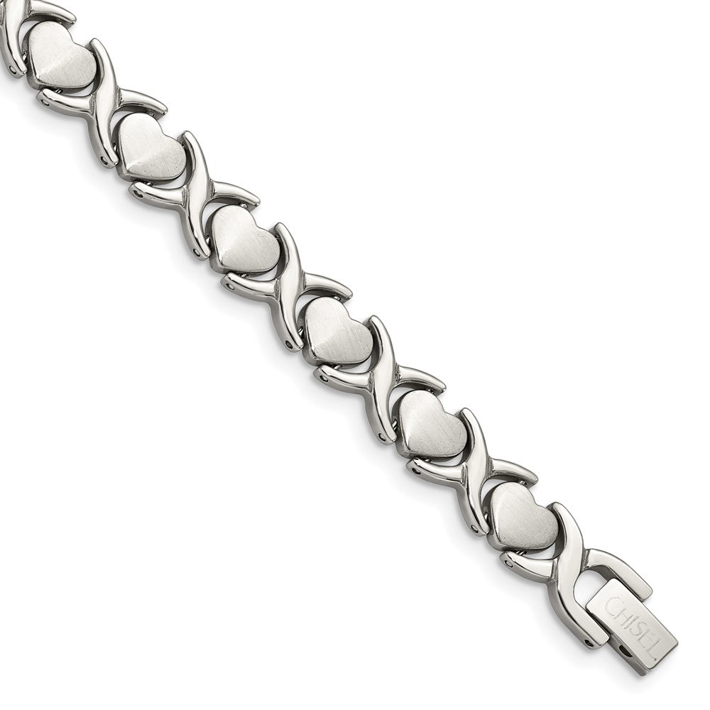 Chisel Stainless Steel Brushed and Polished Stampato Bracelet