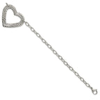Stainless Steel Polished & Textured Heart Bracelet