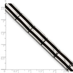 Chisel Stainless Steel Polished and Textured Black IP-plated 8.25 inch Link Bracelet