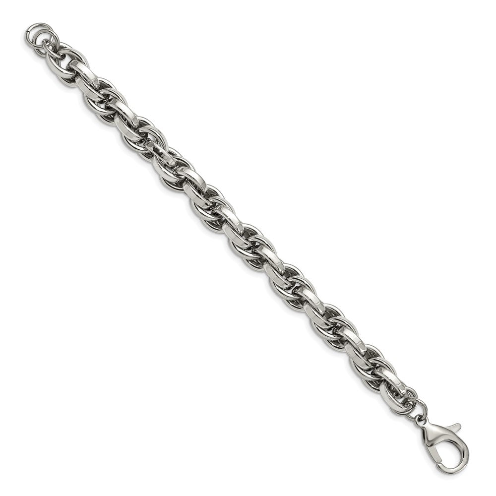 Chisel Stainless Steel Polished Oval Link Bracelet