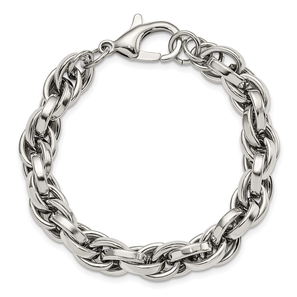 Chisel Stainless Steel Polished Oval Link Bracelet