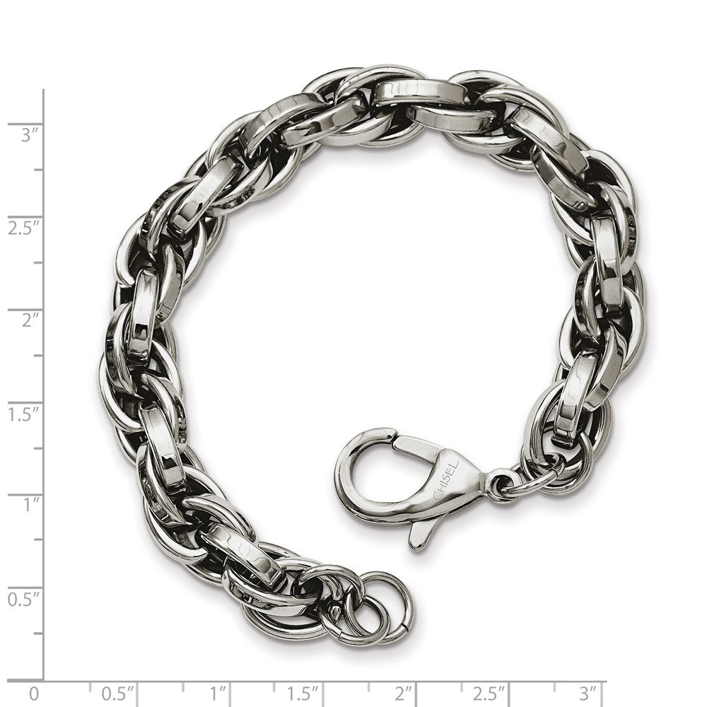 Chisel Stainless Steel Polished Oval Link Bracelet